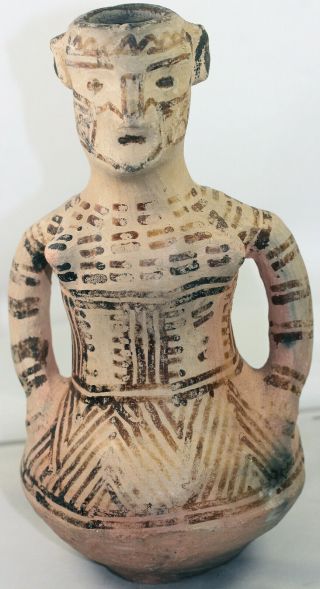 Strange Pottery Jar In The Form Of A Woman - Culture Unknown