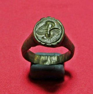 Roman Ancient Bronze Legionary Ring (eagle Wings)