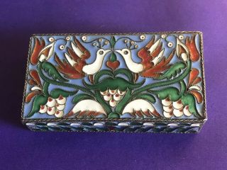Antique Early Soviet Export Silver And Enamel Box,  Circa 1930