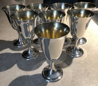 Alvin Sterling Silver Goblets M157 Set Of 8 Weight 1,  198g