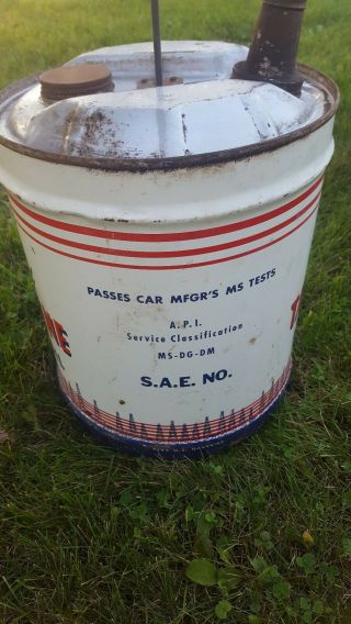 Vintage Rare 5 Gallon Skelly Fortified Tagolene Motor Oil Can Tin 3