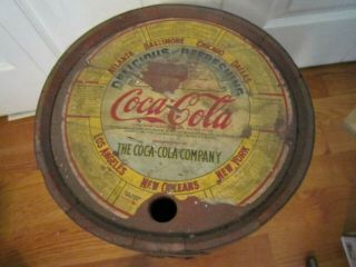 Antique Wood Coca Cola Syrup Barrel 5 Gallon 16 3/4 "