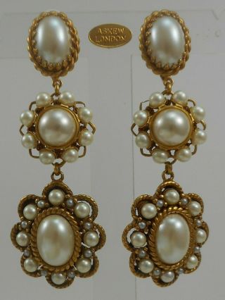 Askew London Oval And Pearl Drop Earrings