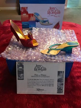 Just The Right Shoe Fire And Water Shoe Set 90113 Nib