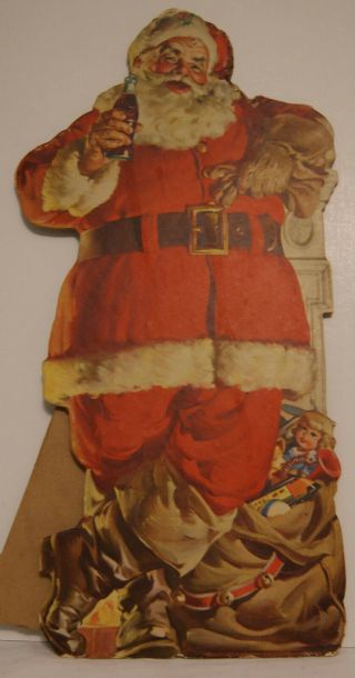 1946 Coke/coca - Cola Santa Claus Cardboard Easel Back Stand Up Advertising Sign