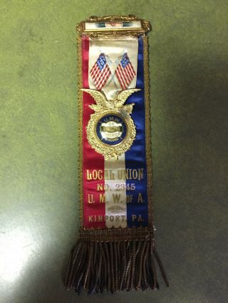 United Mine Workers Of America Ribbon - Kinport Pa Local 2345