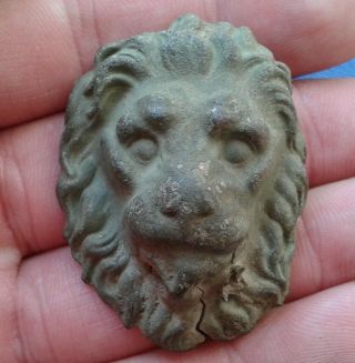 Ancient Bronze Artifact Head Of The Lion.