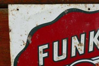 Rare Vintage Funk ' s G 5 Hybrid Corn Seed Embossed Metal Farm Advertising Sign 3