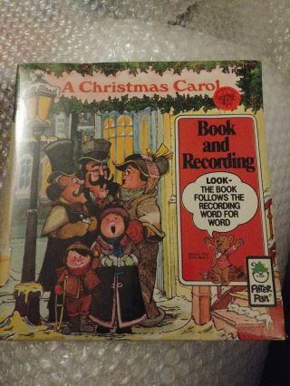Vintage Peter Pan A Christmas Carol Book And Record 45 Rpm New/sealed