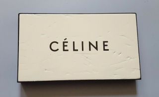 Celine Logo Plaque In White Chipboard With Black Metal Trim