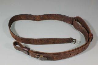 Us Ww1 Ww2 Unmarked Brown Leather M1903 Garand Leather Rifle Sling S21