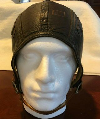 Vintage Ww2 Usa Pilots Flying Cap Leather