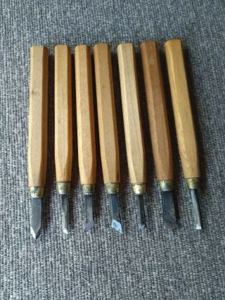 Vintage 7 Pc.  Set Of Small Hobby Carving Chisel Tools