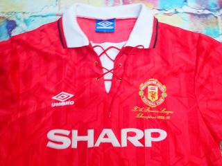 Y12 1992 - 94 Manchester United Fa Champions 1992 - 93 Vintage Football Jersey Large