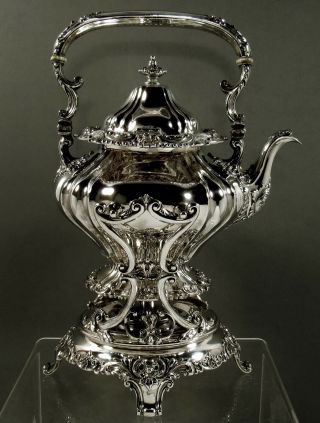 Gorham Sterling Tea Set Kettle & Stand 1906 - 87 Ounces 2