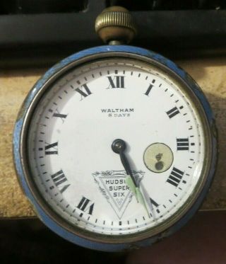 Antique Waltham 8 Day Auto Automobile Clock Hudson Six 6 Sterling Silver