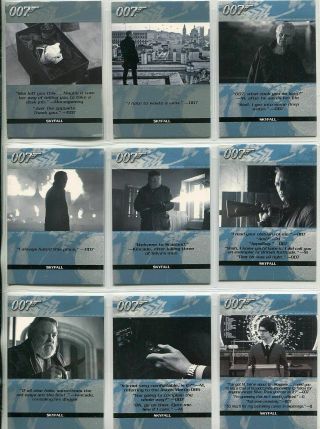 James Bond Autographs & Relics Complete Quotable Skyfall Chase Card Set (21) - Nm