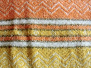 Vintage Faribo Woolen Mills Wool Chevron Southwest Blanket Throw Gold&orange