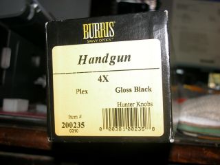 Vintage Burris 4x Pistol Handgun Hunting Scope W/rings Duplex Reticle 200235