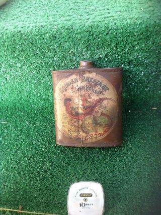 Golden Pheasant Gun Powder Can,  A&f Co.  Ca.  1900,  Abercrombie & Fitch Estate Tin