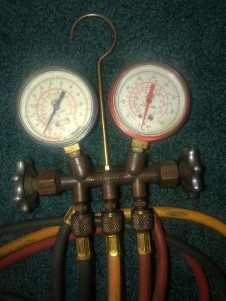 Vintage J/B Brass Pressure Regulator and Gauges J/B Industries With tubes 2