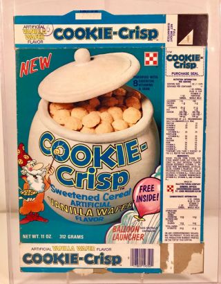 Vintage Ralston Vanilla Cookie Crisp Cereal Box Kids Food Packaging Advertising