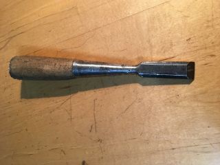 9/16” Vintage Wood Socket Chisel,  T.  H.  Witherby,  Broken - Off And Redone