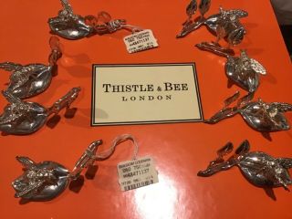 Thistle & Bee Of London Sterling Silver Place Card Holders