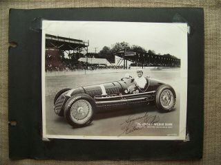 Wilbur Shaw Signed Vintage Indianapolis 500 Photo " The Champ " 3 Time Winner