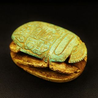 Rare Antique Amulet Figurine Of Ancient Egyptian Stone Scarab Beetle