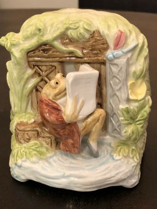 Schmid Beatrix Potter Jeremy Fisher Frog Music Box Down By The Old Mill Stream