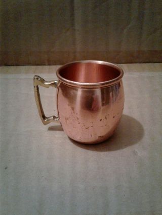 Vintage Copper Mug Cup With Brass Handle Very Good Ship