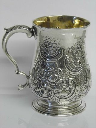 A Fine Antique Georgian Sterling Silver Christening Mug Tankard W.  Brind Lon 1771