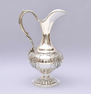 Solid Silver Repousse Pitcher