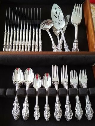 Reed & Barton King Francis Pattern 68 Pc Service For 12 Silver Plate Flatware