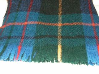 Vintage Ireland Wool Blanket Blue Plaid Lap Car Stadium Blanket John Hanly Irish 2