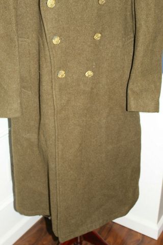 Early WW2 U.  S.  Army Soldier ' s OD Wool Overcoat,  1942 dated 2