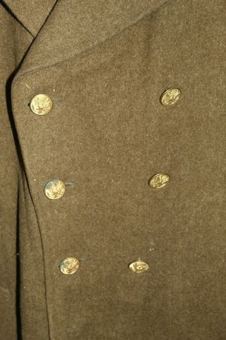 Early WW2 U.  S.  Army Soldier ' s OD Wool Overcoat,  1942 dated 3