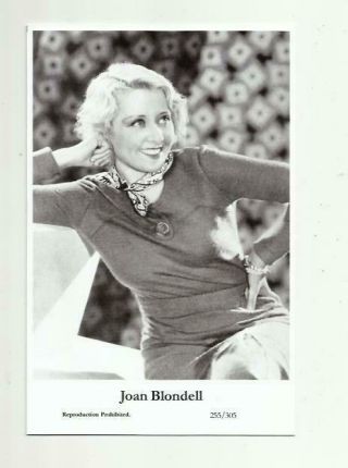 N518) Joan Blondell Swiftsure (255/305) Photo Postcard Film Star Pin Up