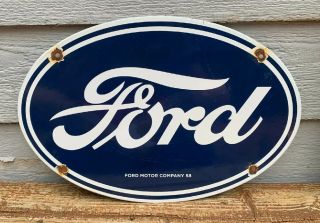 1958 Ford Porcelain Sign Oil Gas Vintage Performance Parts Service Station Sign