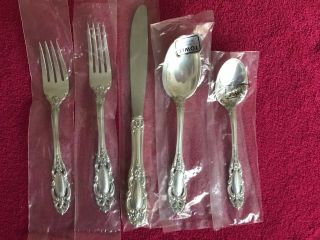 TOWLE STERLING SILVER GRAND DUCHESS 5 PC PLACE SETTING IN WRAPS W/ SOUP 2