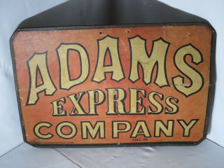 Rare Early Adams Express Company Cardboard Sign Advertising Mail Delivery