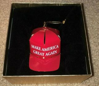 Make America Great Again Donald Trump Cap Hat 24k Gold Plated Christmas Ornament