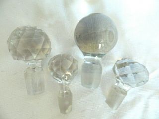 4 Clear Glass Bottle Stoppers For Decorative Decanters Or Mosaic Tile Crafts