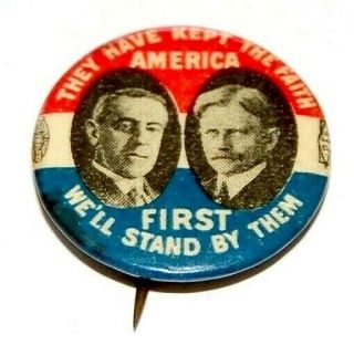 1916 Woodrow Wilson Thomas Marshall Campaign Pin Pinback Button Badge Political