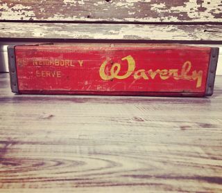Very Rare Vintage 1960 Be Neighborly Serve Waverly Wood Soda Crate Gary Indiana