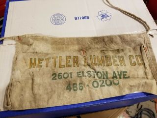 Vintage Hettler Lumber Co.  Yard Cloth Nail Apron Chicago Illinois
