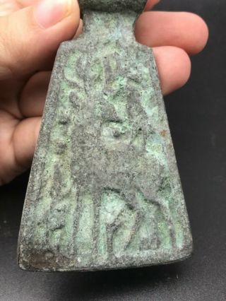 Excavated rare ancient deer carved old unique bronze Axe 2