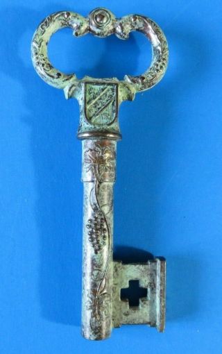 Vintage Brass Corkscrew Key 4.  75 " Wine Bottle Opener