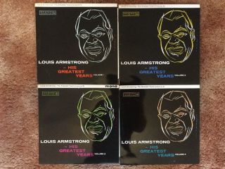 Louis Armstrong His Greatest Years Vol.  1,  2,  3 & 4 Black/gold,  Complete Set Exc